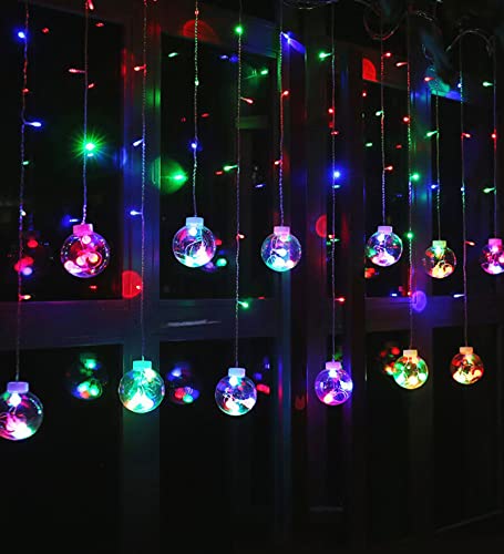12 Wish Ball Curtain LED String Lights in multicolor