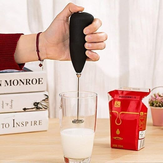 Mini Coffee Milk Egg Beater Electric Foam Hand Blender Mixer Classic Sleek Design Froth Whisker Latte Maker for Milk,Coffee, Beater,Cafe Latte,Cappuccino