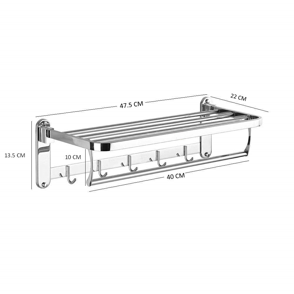 High-quality stainless steel finish on DECAWALL Folding Towel Rack