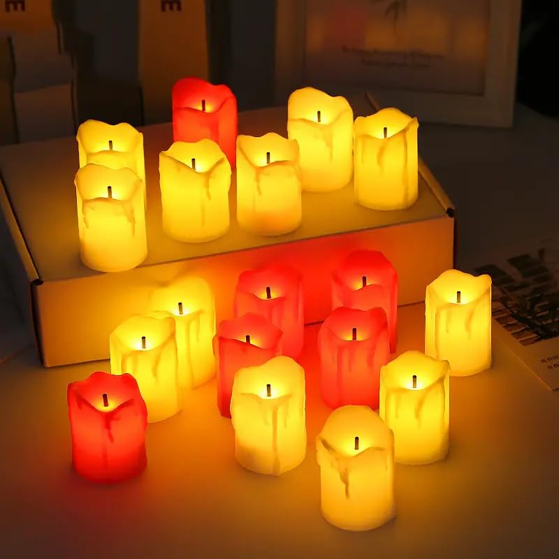 LED Tea Light Flicking Candle Decorative Smokeless Flameless Acrylic Candles Lights for Home Decoration for Diwali