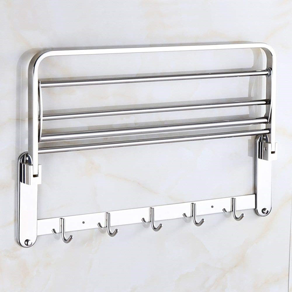 Foldable design of the DECAWALL Stainless Steel Towel Rack