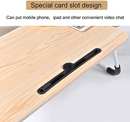 Homes Table Laptop Study Bed Home Wooden Foldable Students Stand Office Computer Desk Folding Work Tables Laptops Portable (Wood), 40 Centimeters, 60 Centimeters
