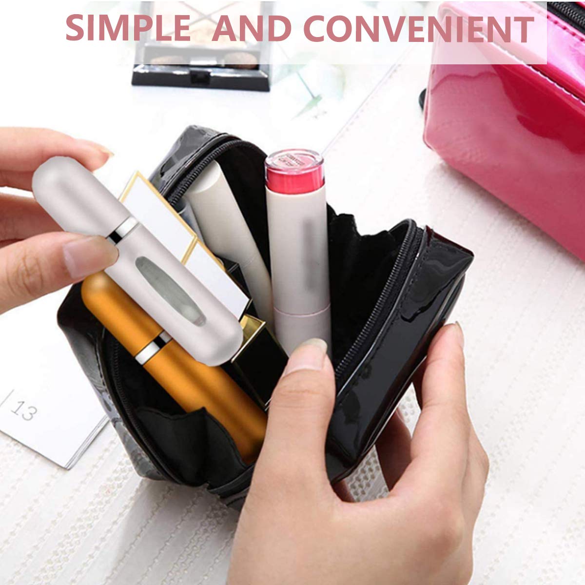 Pack Of 2 Portable Mini Refillable Perfume Atomizer Bottle Refillable Perfume Spray, Atomizer Perfume Bottle, Scent Pump Case, Perfume Atomizer Refillable (Multicolor)