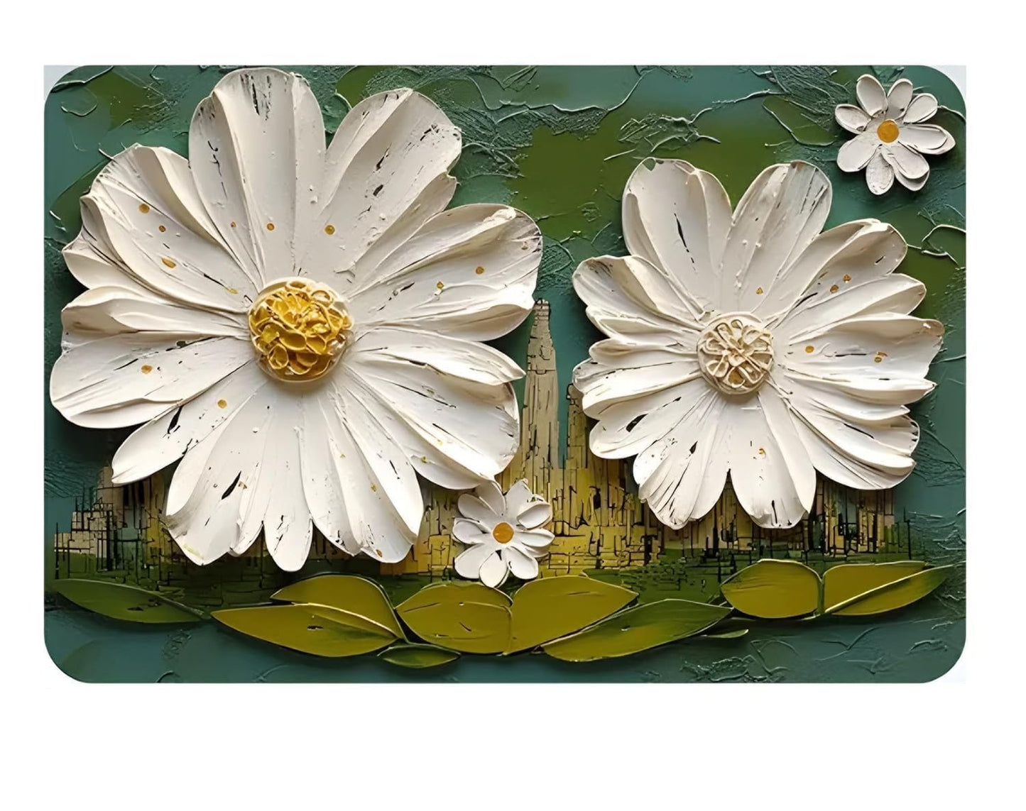 5D Flower Print Doormat Durable Front Door Mat Non-Slip Washable Floor Mat Indoor and Outdoor Welcome Mat Absorbent Guard Doormat for Kitchen Bedroom Bathroom Home Decor