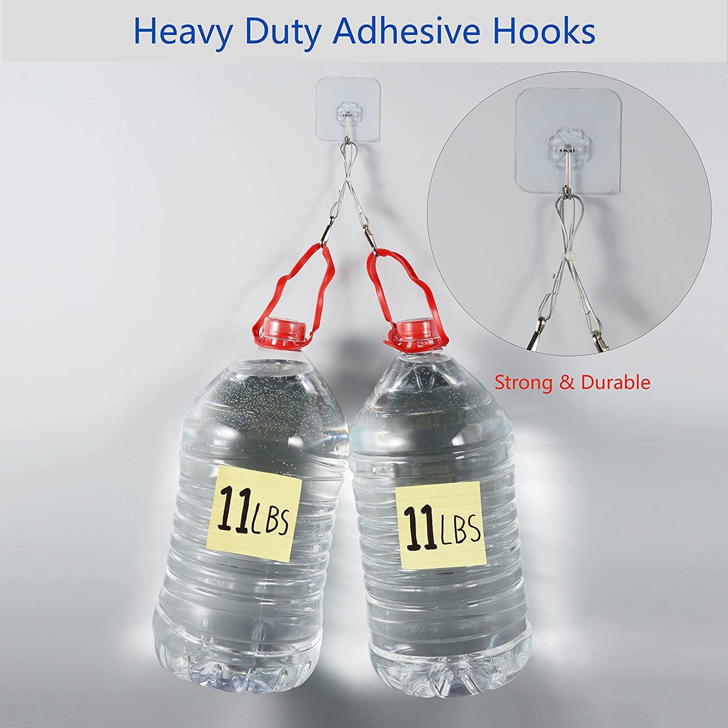 Wall Hanging Hooks for Wall Without Drilling, 10 Pack Self Adhesive Hooks Heavy Duty Strong Nail Free