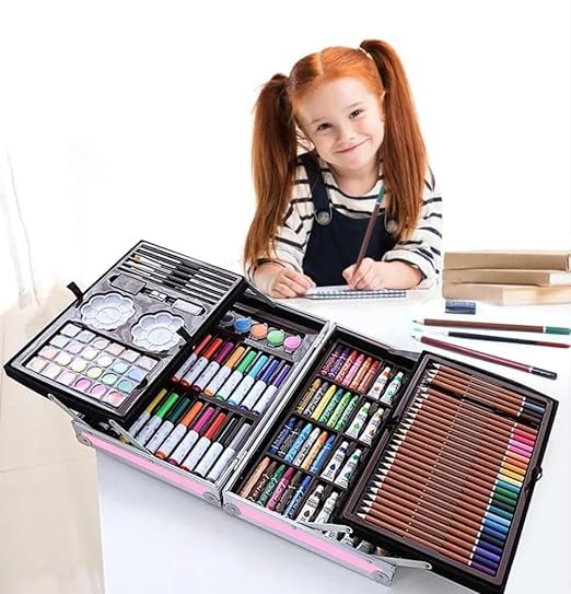 Child drawing with color pencils from the Unicorn Artist Set