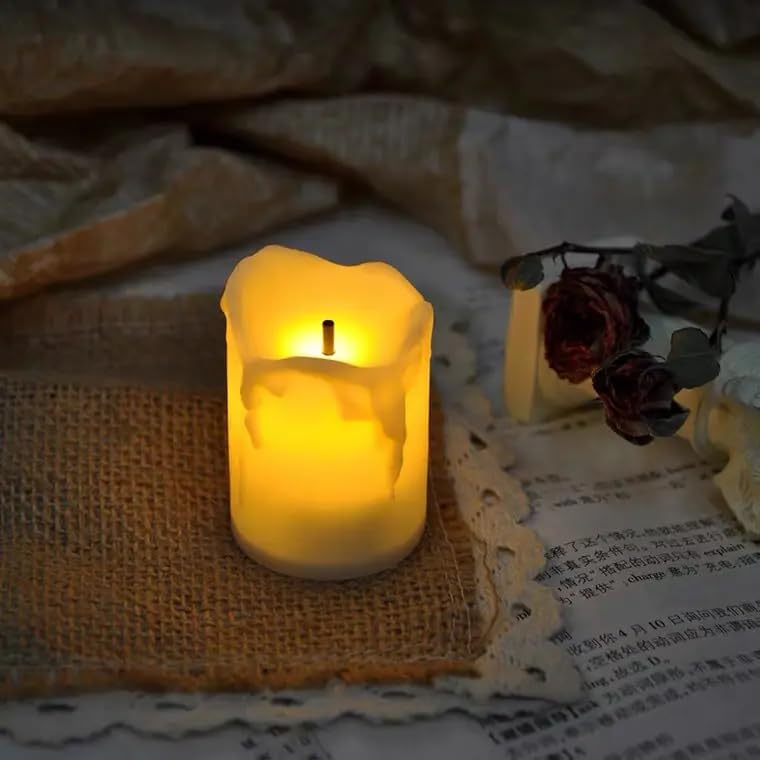 Close-up of the realistic flickering flame effect