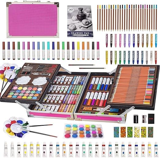Compact and vibrant Unicorn Color Box with multiple coloring items