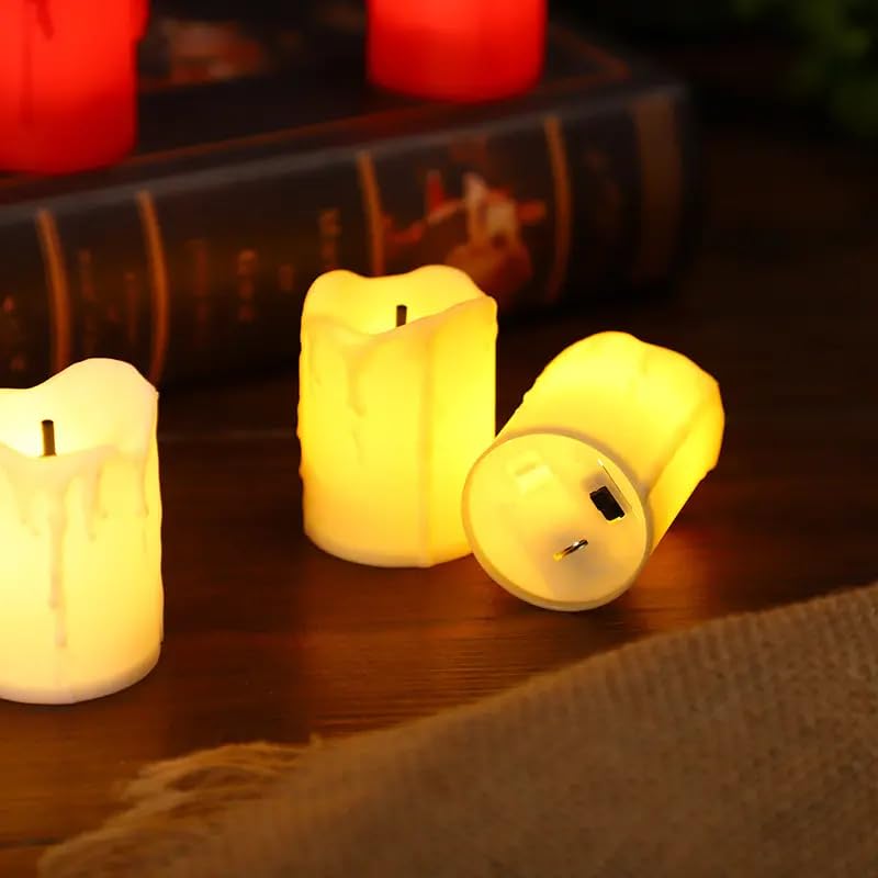 Flameless LED candle placed near fabric to highlight safety
