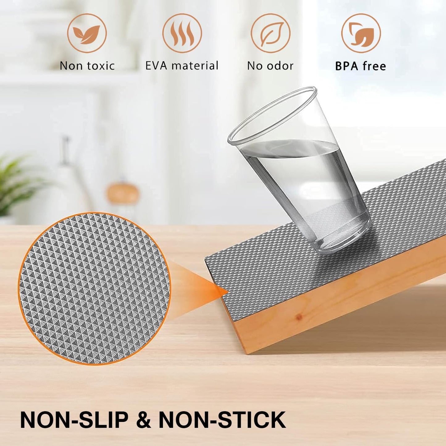 Mat used as a liner in refrigerator shelves