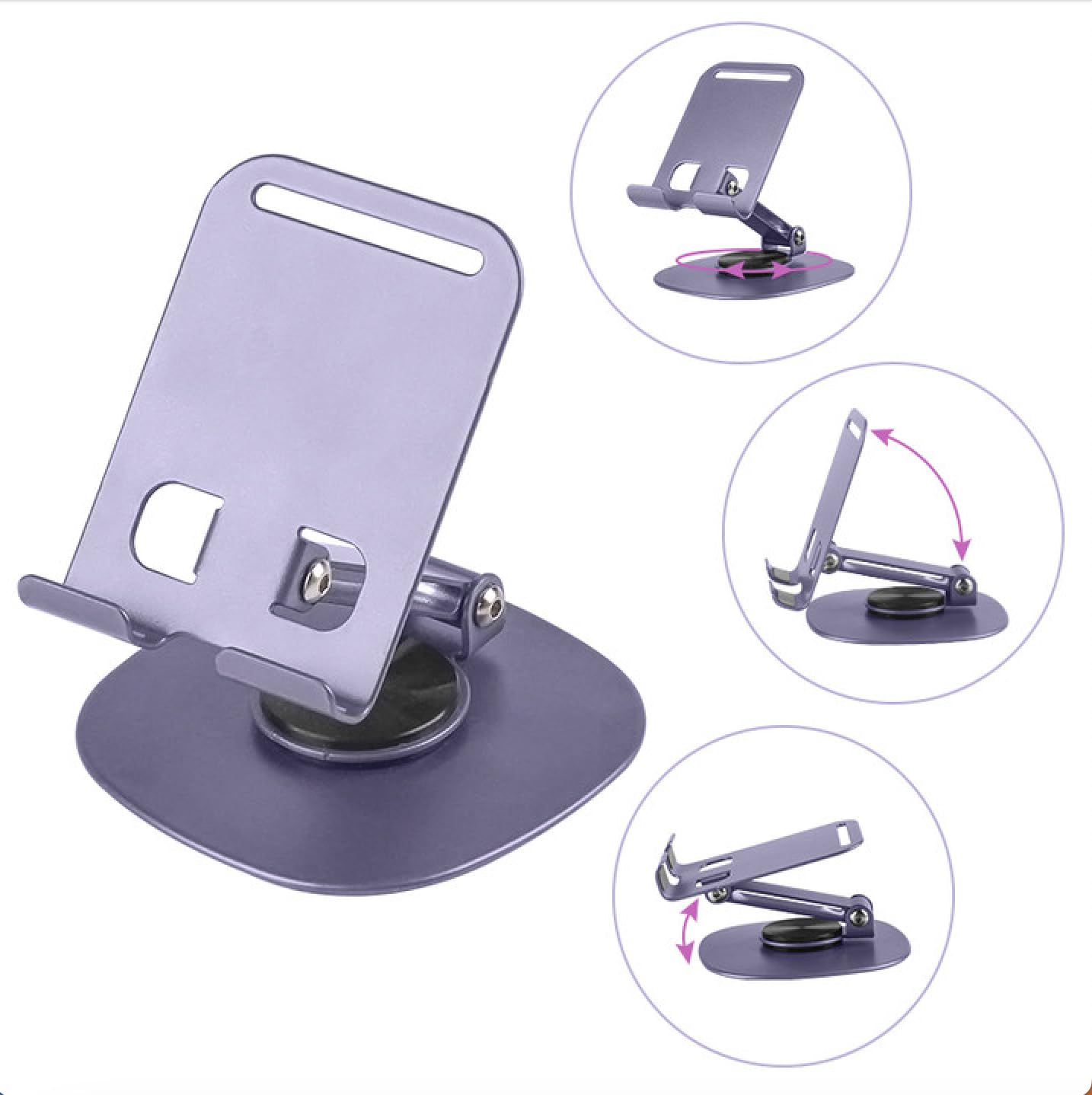Metal base and adjustable arms