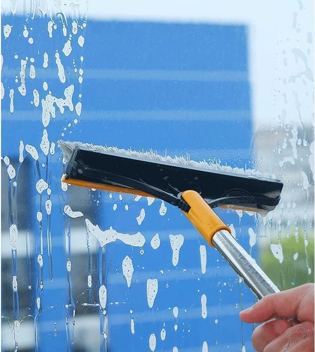 2-in-1 cleaning brush with wiper for easy water removal