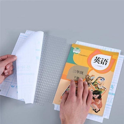30 transparent book covers in 3 different sizes for various book dimensions