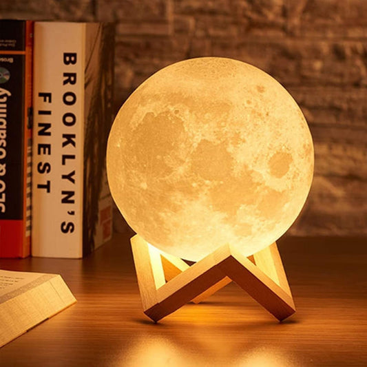 3D Moon Lamp with Stand and USB Charging