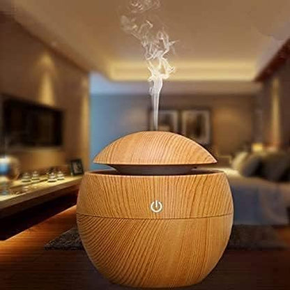 Wooden Cool Mist Humidifier with Essential Oil Diffuser for Home & Office
