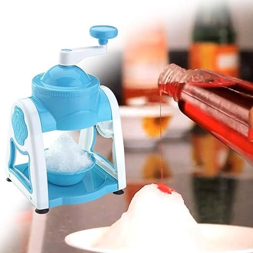 Plastic Ice Gola Slush Maker Ice Snow Maker Machine for Kids Ice Crusher Kit Indoor Outdoor Manual Home with 3 Bowl 1 Glass 6 Sticks and 1 Dish