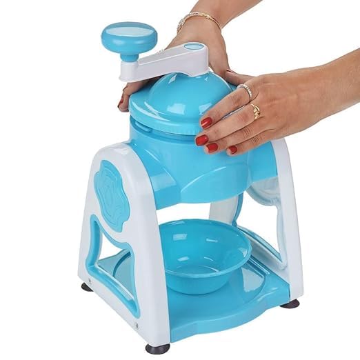 Plastic Ice Gola Slush Maker Ice Snow Maker Machine for Kids Ice Crusher Kit Indoor Outdoor Manual Home with 3 Bowl 1 Glass 6 Sticks and 1 Dish