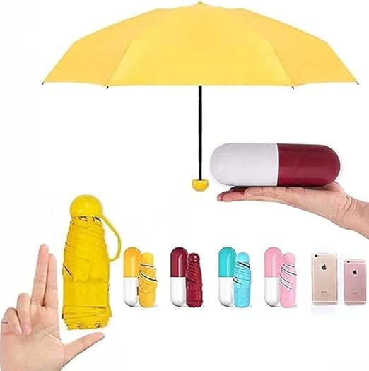 Decawall Mini Capsule Umbrella – 6-Rib UV-Resistant Pocket Umbrella (18.5cm Folded), Waterproof & Windproof for Men, Women & Kids