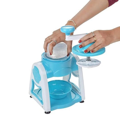 Plastic Ice Gola Slush Maker Ice Snow Maker Machine for Kids Ice Crusher Kit Indoor Outdoor Manual Home with 3 Bowl 1 Glass 6 Sticks and 1 Dish