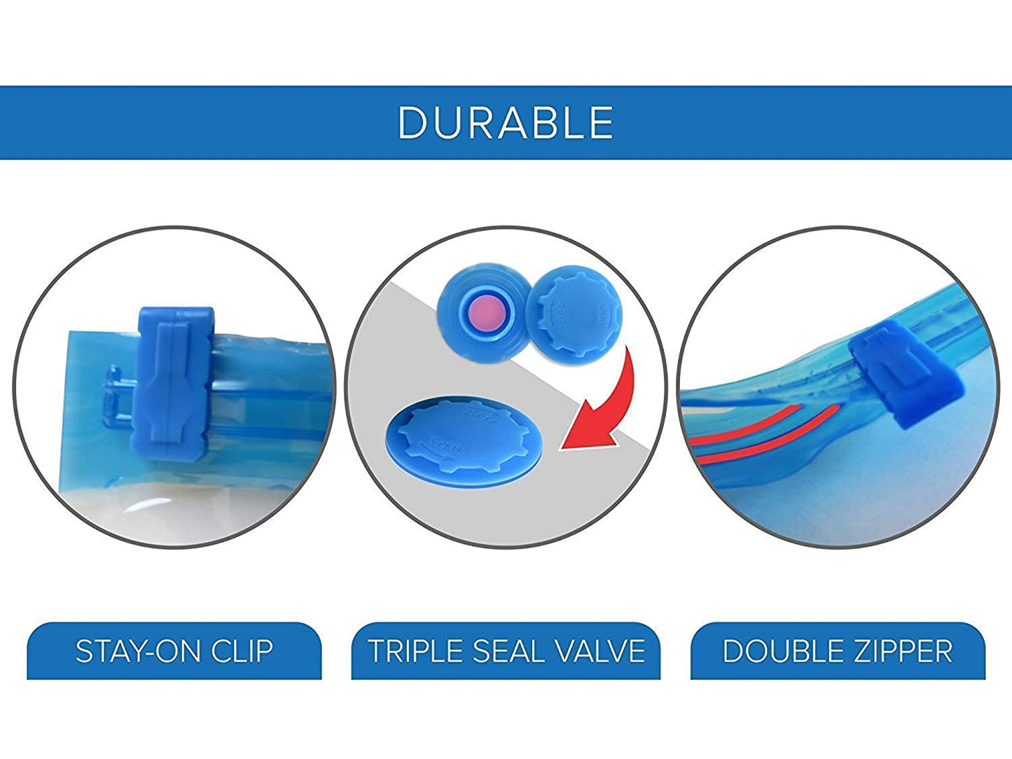 5-pack DECAWALL vacuum bags for home and travel storage