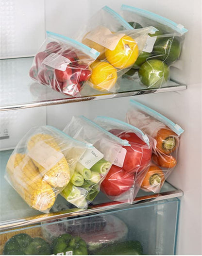 Zip Lock Plastic Bag For Storage,Zip Lock Pouches,Ziplock Bags For Fridge Storage,Freezer Re-Usable Zipper Bags,Zip Lock Bags Medium, Multicolor (9"X 10") (10)