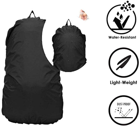 DECAWALL Waterproof Backpack Rain Cover with Reflective Strip – Adjustable, Dustproof, Foldable, Lightweight Cover for Travel, School, and Hiking Bags (35L to 65L)