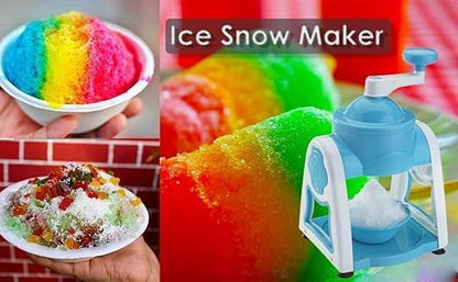 Plastic Ice Gola Slush Maker Ice Snow Maker Machine for Kids Ice Crusher Kit Indoor Outdoor Manual Home with 3 Bowl 1 Glass 6 Sticks and 1 Dish