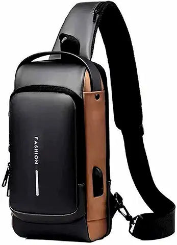 Decawall Anti‑Theft Waterproof Crossbody Sling Bag – USB Charging Port, Hidden Zippers, Durable Oxford Fabric for Men & Women