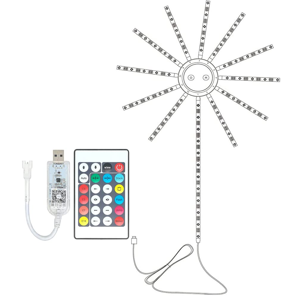 Smart Firework LED Lights, USB Powered Indoor Firework Lights with Remote APP Control, 12Inch Led Strip Lights Room Decorations for Christmas