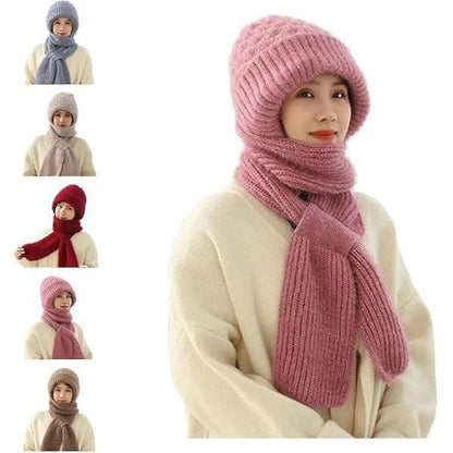 Winter Cap for Women Woolen Cap with Mufflers for Women, Knitted Woolen Muffler for Women & Girls Muffler Woolen Cap, Stylish Woolen Caps for Women Winter Wear Scarf