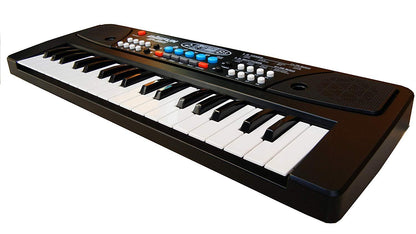 Piano with Mic 37 Keys 8 Rhythms 8 Tones 6 Demos Portable Electronic Keyboard Toy Beginners Educational Songs Recording Musical Toys Age 3 to 5 Years Boys Girls