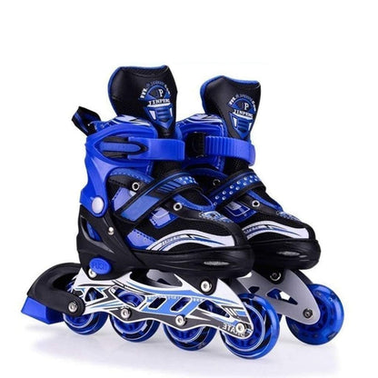 4 Wheel Inline Skates Skating Shoes for Boys and Girls Age 6 to 10 Years Liner Roller Skates for Kids Color Red, Size Medium