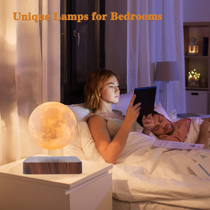 Decawall Magnetic Levitating Moon Lamp – 3-Color Dimmable LED Night Light with Wooden Base | Floating Moon Light for Home & Office Decor