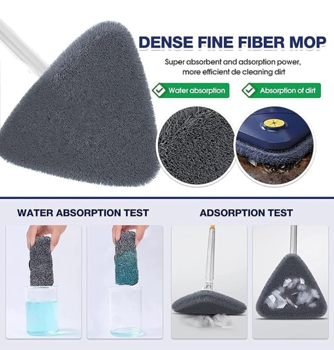 360 Degree Triangle mop Multi Functional rotatable Triangle mop with Long Handle rotatable Triangle Cleaning mop Multi Functional rotatable Floor Windows Ceiling Wall