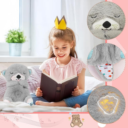 Decawall Breathing Teddy Bear – Soothing Plush Toy with Music, Lights & Rhythmic Motion | Calming Sleep Aid for Babies & Toddlers