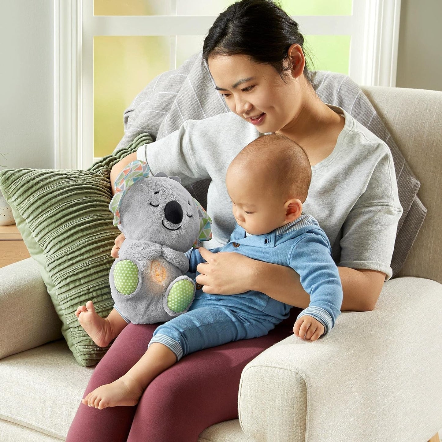 Decawall Breathing Teddy Bear – Soothing Plush Toy with Music, Lights & Rhythmic Motion | Calming Sleep Aid for Babies & Toddlers