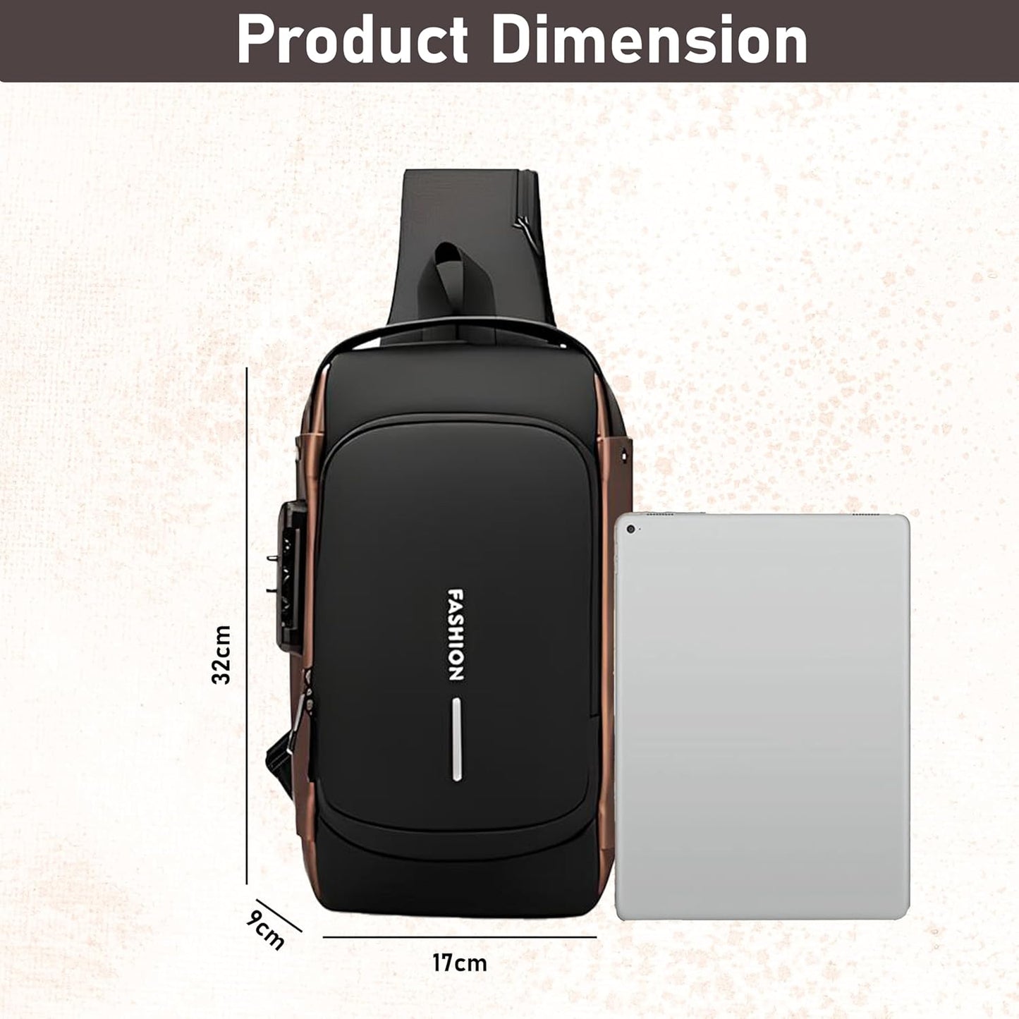 Decawall Anti‑Theft Waterproof Crossbody Sling Bag – USB Charging Port, Hidden Zippers, Durable Oxford Fabric for Men & Women