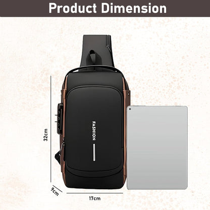 Decawall Anti‑Theft Waterproof Crossbody Sling Bag – USB Charging Port, Hidden Zippers, Durable Oxford Fabric for Men & Women