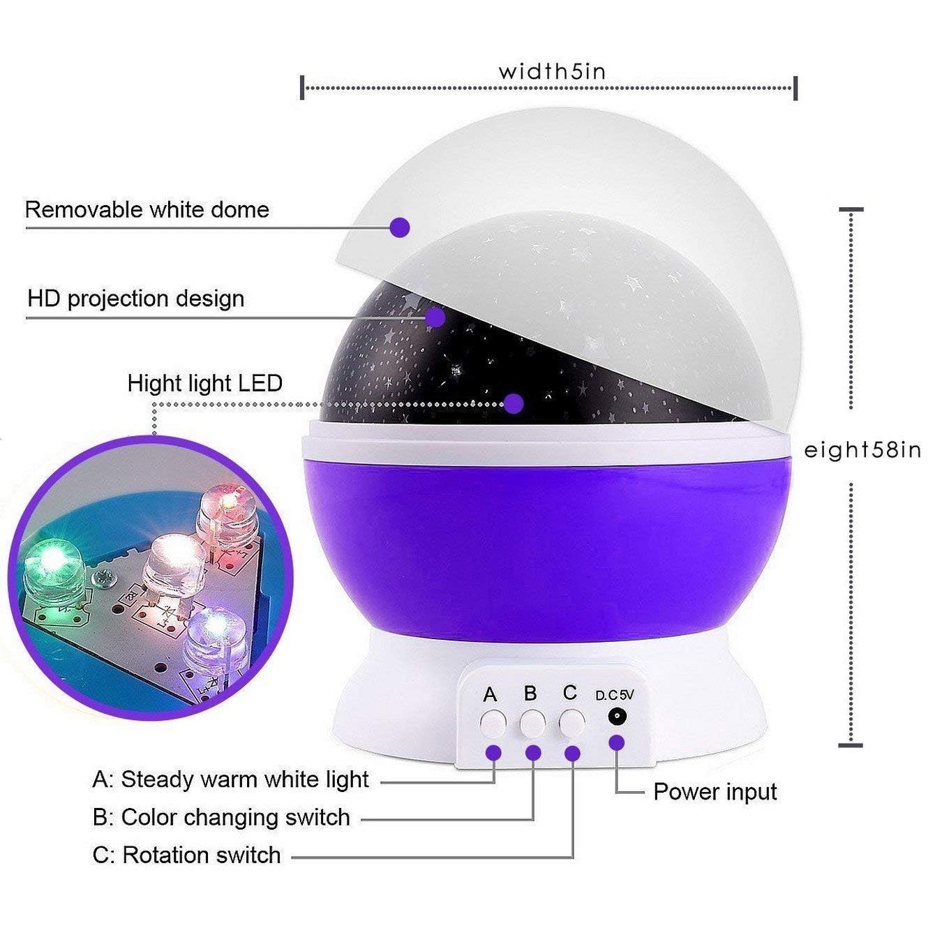 9-color LED lighting options for romantic and cozy atmosphere