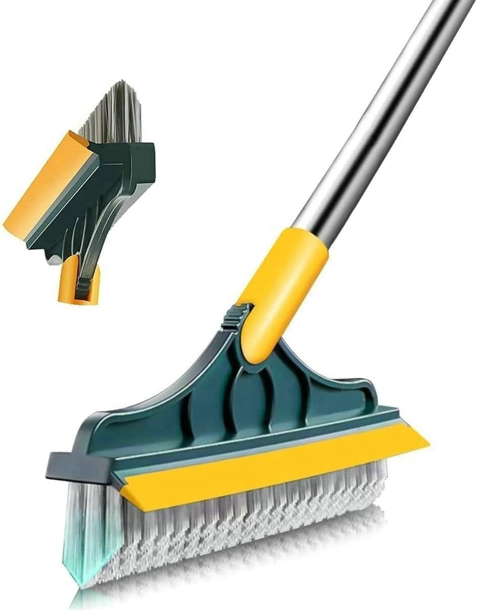 Bathroom Cleaning Brush with Wiper for Tiles and Floors
