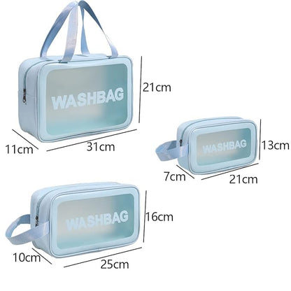 Close-up of each bag in the DECAWALL Washbag Set of 3