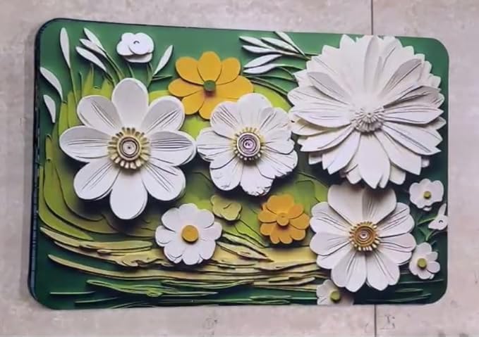 Close-up of the durable and washable 5D flower print design