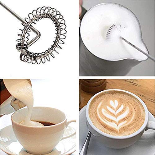 Close-up of the frother head on the DECAWALL Mini Electric Coffee Frother