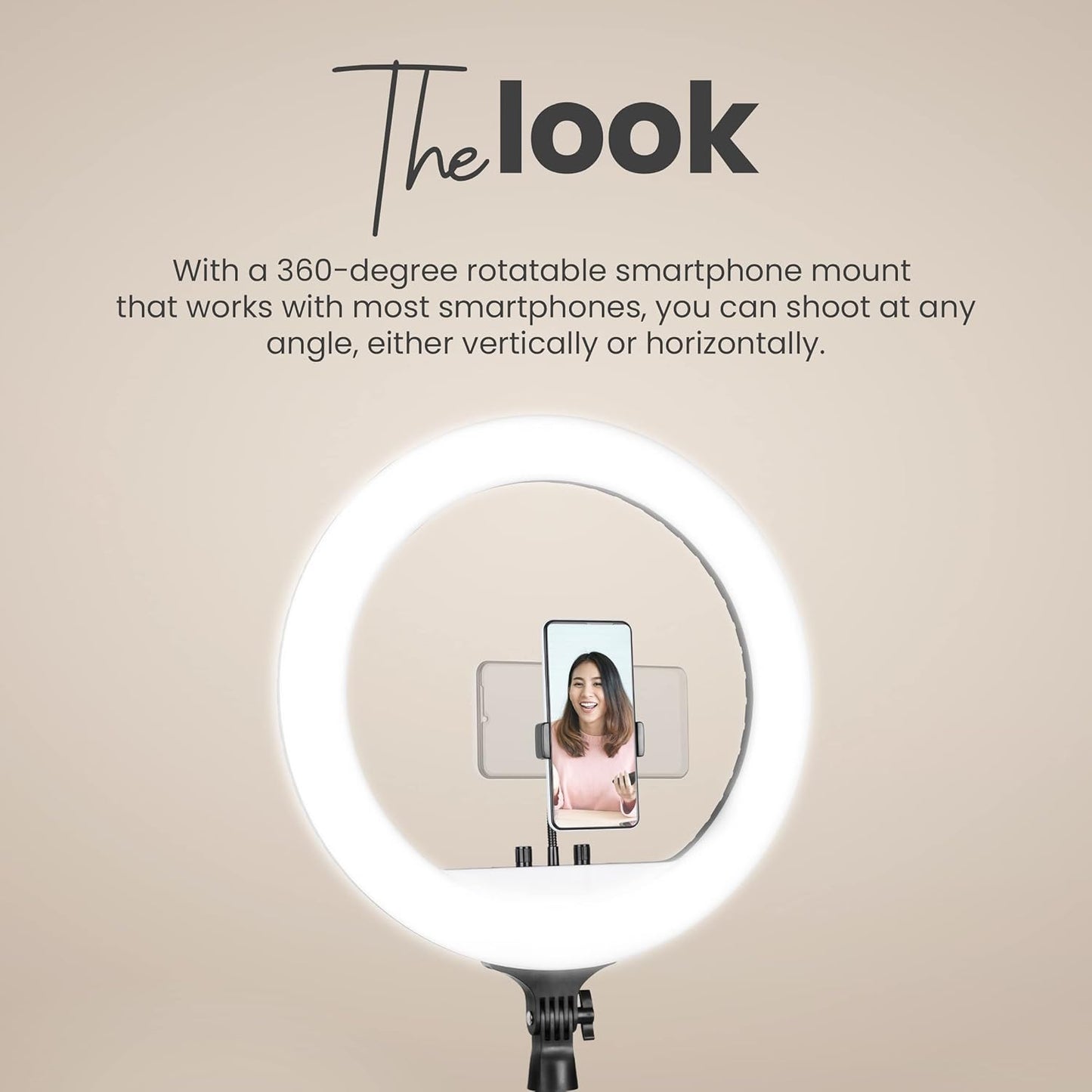 Close-up of the ring light’s soft illumination