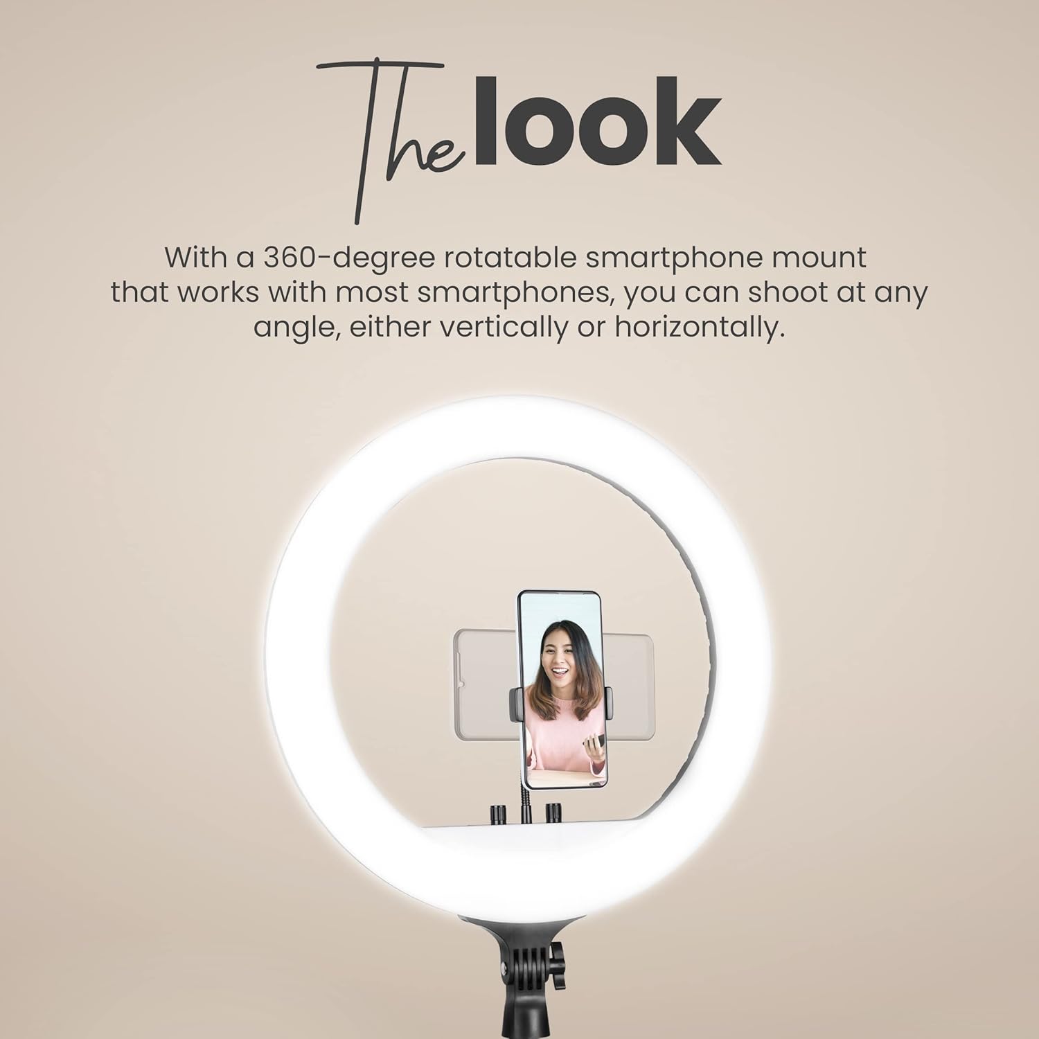 Close-up of the ring light’s soft illumination