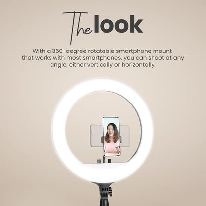 Close-up of the ring light’s soft illumination