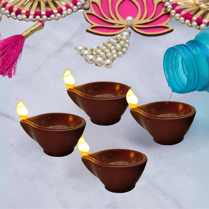 Close-up of water sensor mechanism in LED diyas