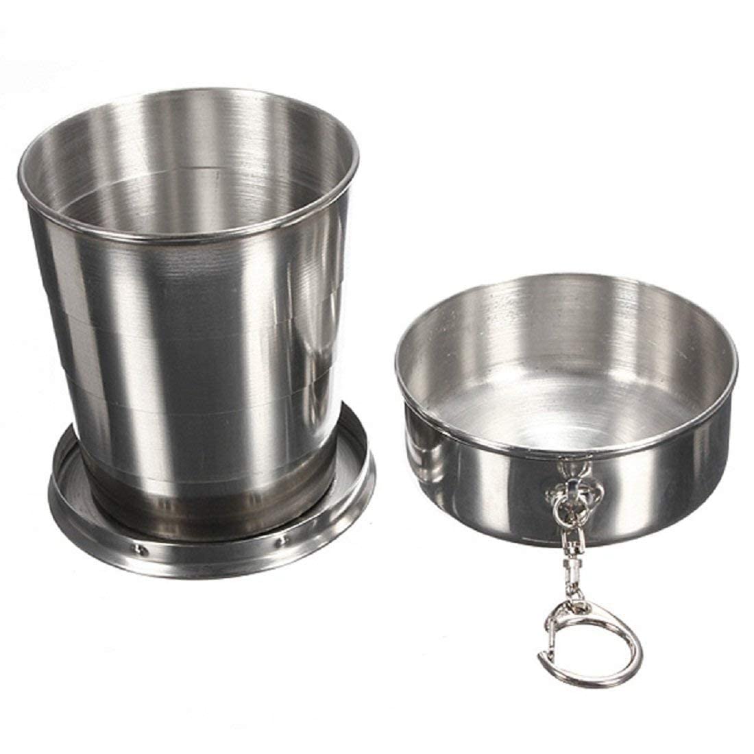 DECAWALL Collapsible Camping Mug used in an outdoor hiking or camping setup