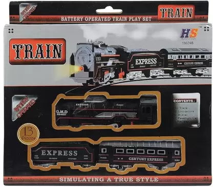 DECAWALL Electric Express Train Set – 13-Piece Battery-Operated Toy Train for Kids