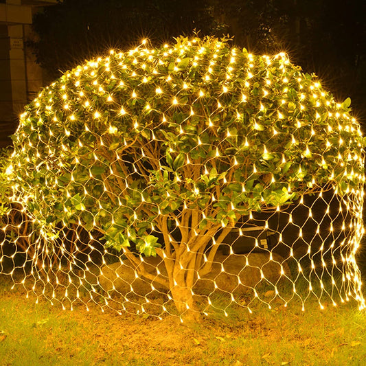 DECAWALL Mesh String Lights – 200 Warm White LED Bulbs with 8 Lighting Modes, Waterproof Design
